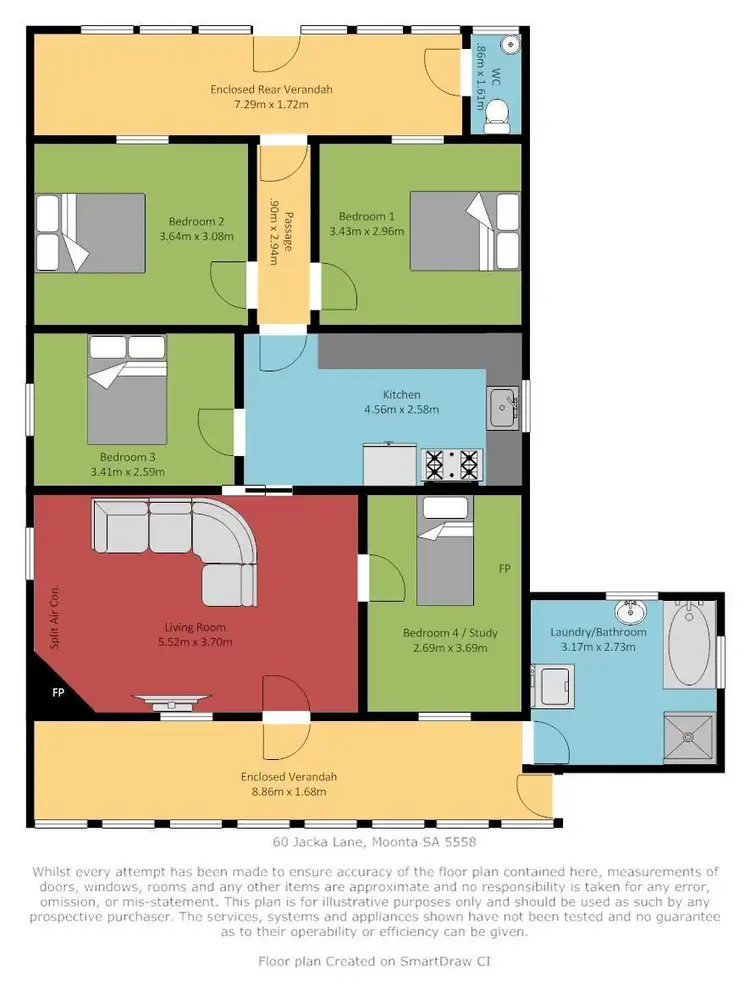 Floorplan of Homely house listing, 60 Jacka Lane, Moonta SA 5558