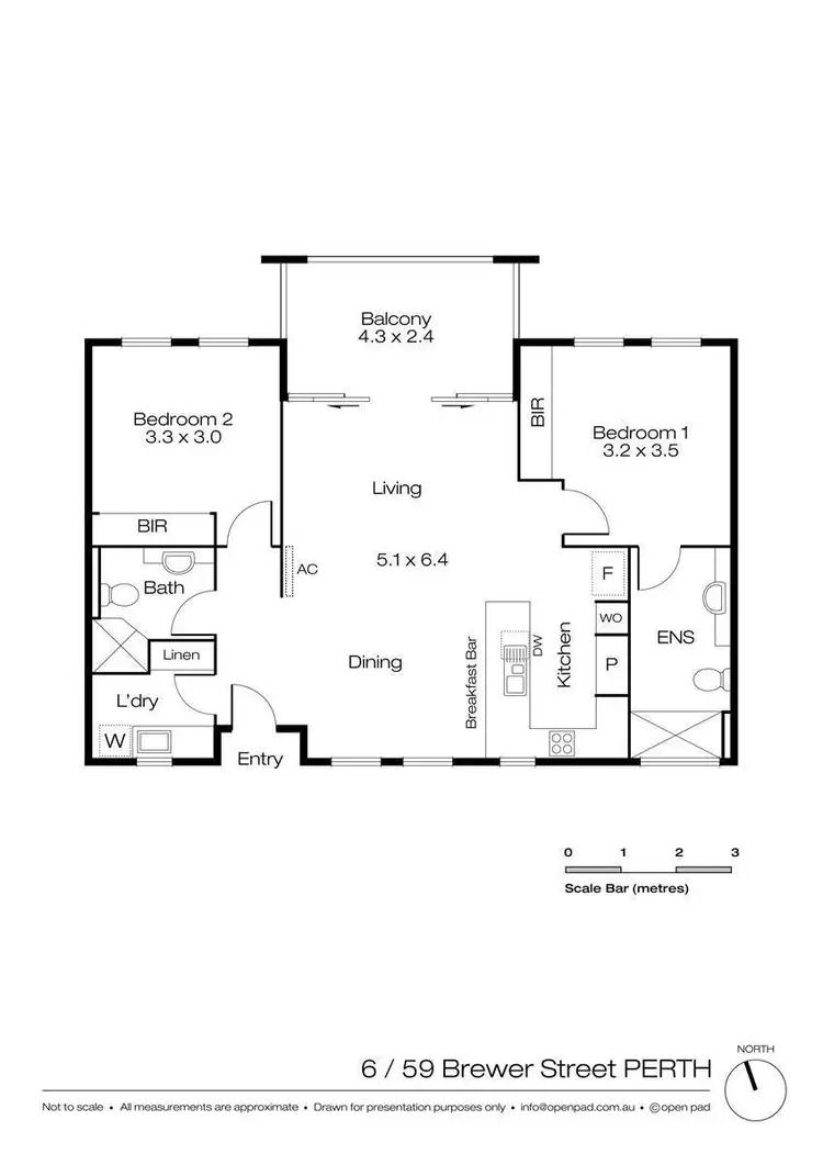 Floorplan of Homely apartment listing, 6/59 Brewer Street, Perth WA 6000
