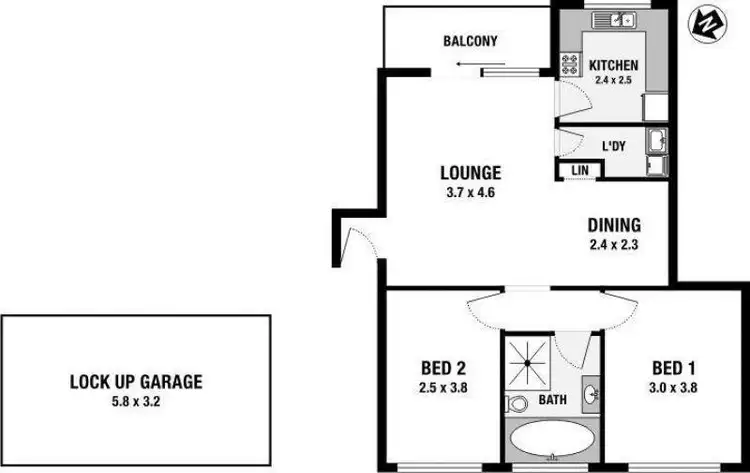 Floorplan of Homely unit listing, 3/48 Florence Street, Hornsby NSW 2077