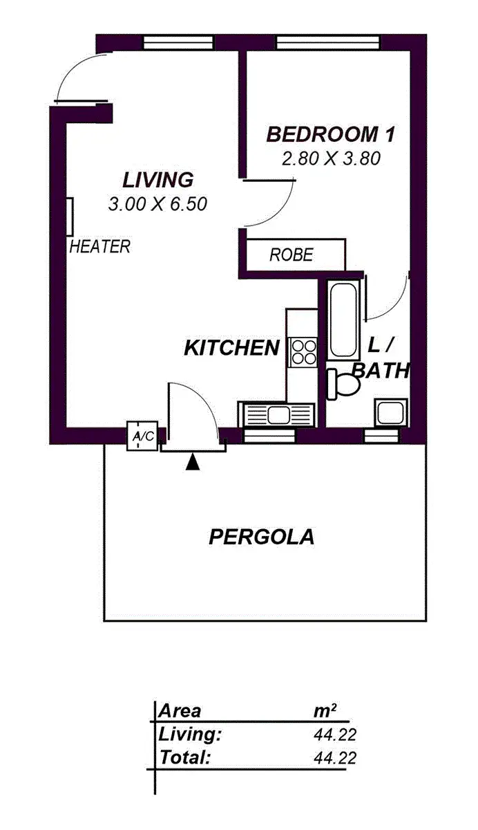 Floorplan of Homely apartment listing, 2/58 Dunbar Terrace, Glenelg East SA 5045