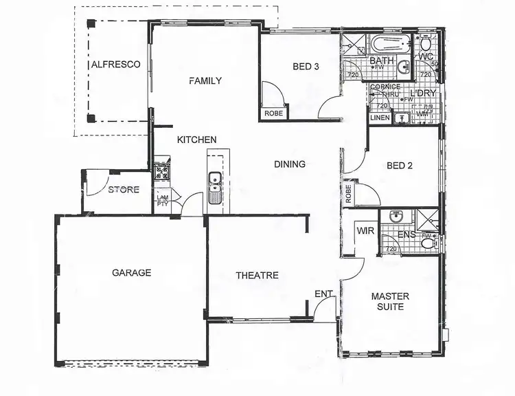 Floorplan of Homely semi-detached listing, 21 Melita Rise, Pearsall WA 6065