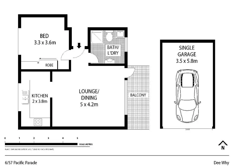Floorplan of Homely unit listing, 6/57 Pacific Parade, Dee Why NSW 2099