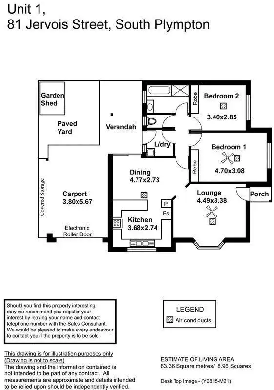 Floorplan of Homely unit listing, 1/81 Jervois Street, South Plympton SA 5038