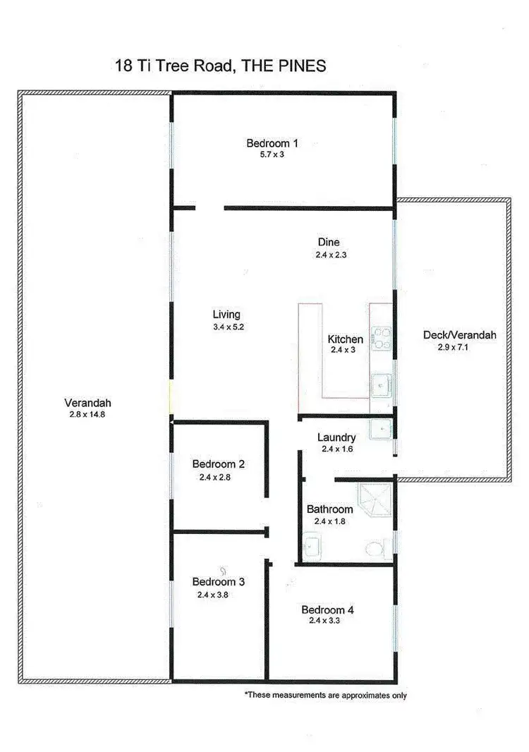 Floorplan of Homely house listing, 18 Ti Tree Road, The Pines SA 5575
