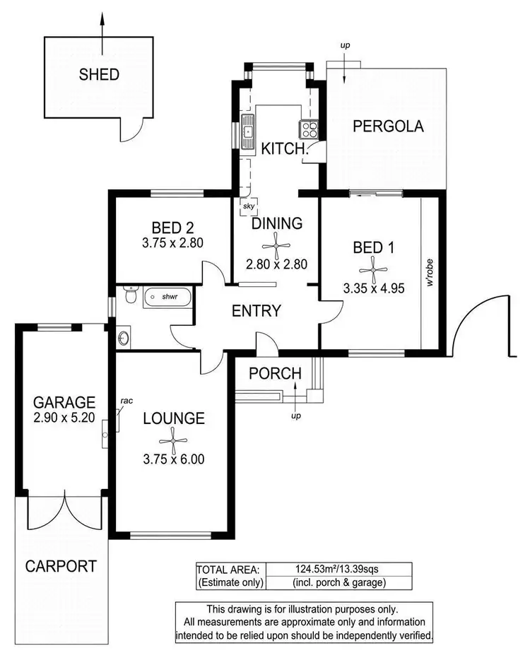 Floorplan of Homely house listing, 6 Amelia Street, Hove SA 5048