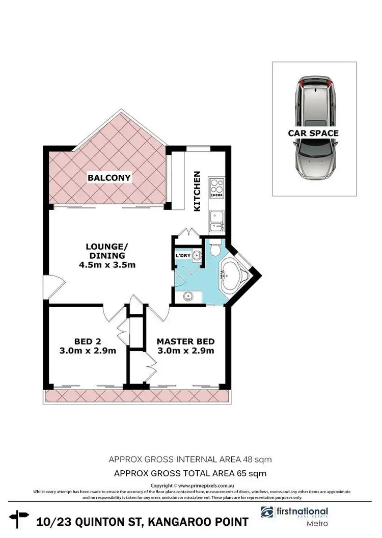 Floorplan of Homely apartment listing, 10/492 Main Street, Kangaroo Point QLD 4169