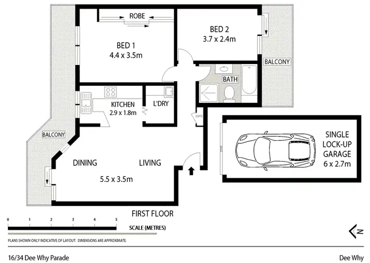 Floorplan of Homely unit listing, 16/34-42 Dee Why Parade, Dee Why NSW 2099