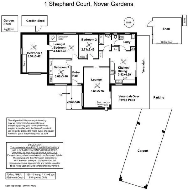 Floorplan of Homely house listing, 1 Shephard Court, Novar Gardens SA 5040