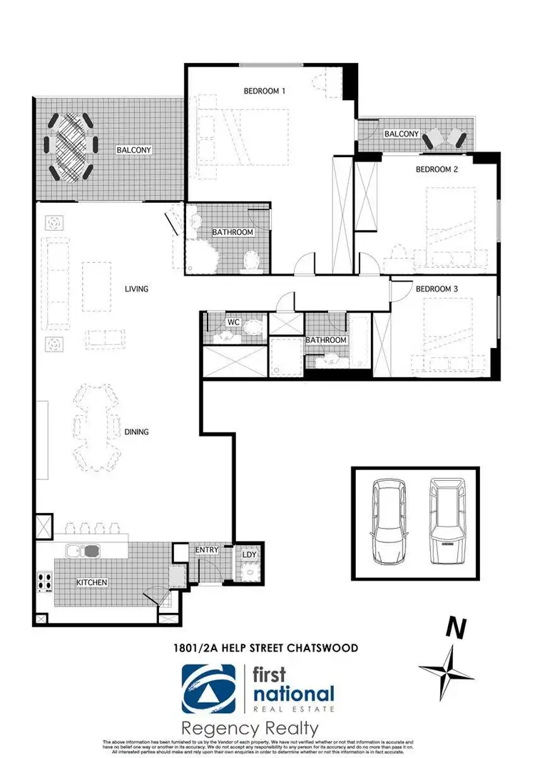 Floorplan of Homely apartment listing, 1801/2A Help Street, Chatswood NSW 2067