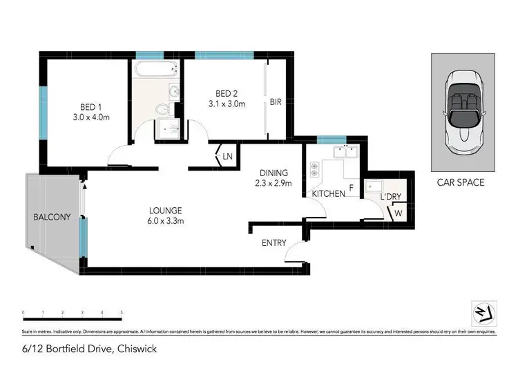 Floorplan of Homely apartment listing, 6/12 Bortfield Drive, Chiswick NSW 2046