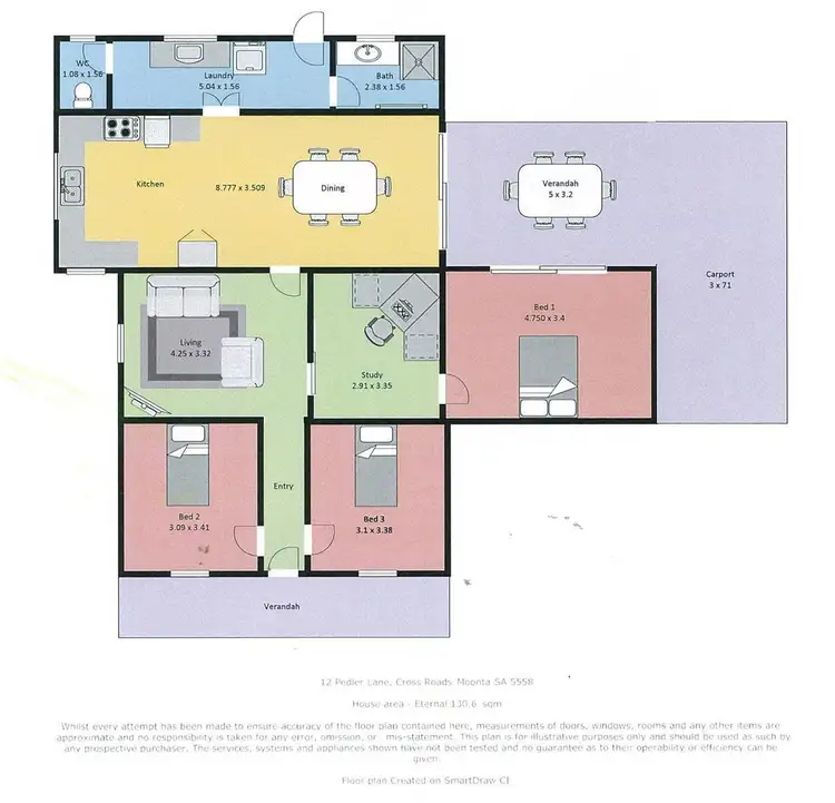 Floorplan of Homely house listing, 12 Pedler Lane, Cross Roads SA 5558