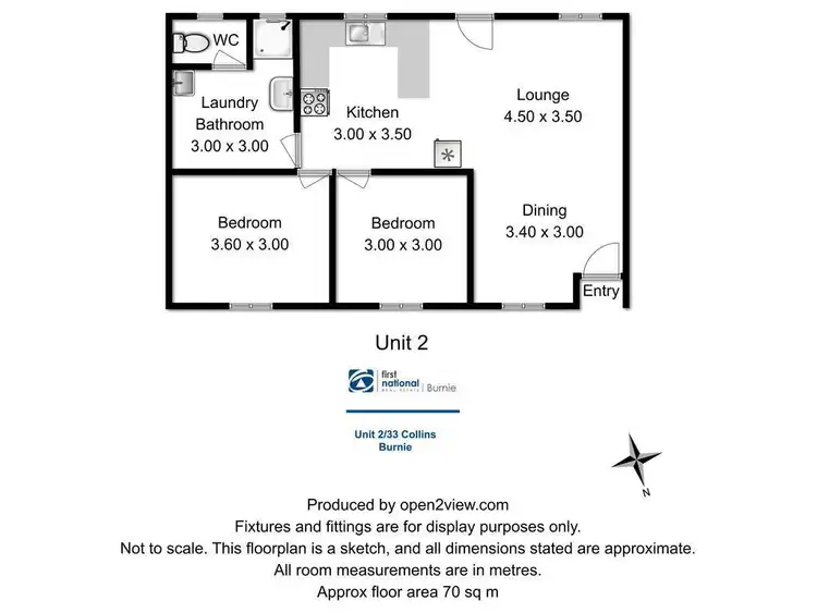 Floorplan of Homely unit listing, 2/33 Collins Street, Brooklyn TAS 7320