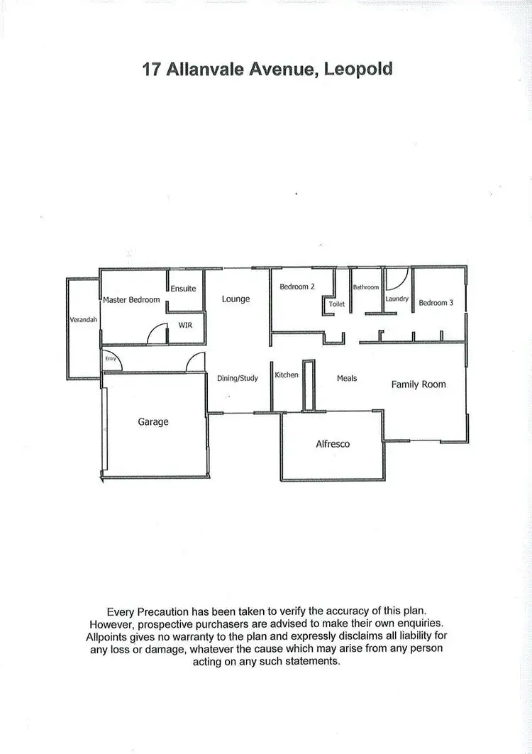 Floorplan of Homely house listing, 17 Allanvale Avenue, Leopold VIC 3224