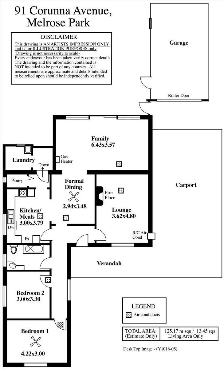 Floorplan of Homely house listing, 91 Corunna Avenue, Melrose Park SA 5039