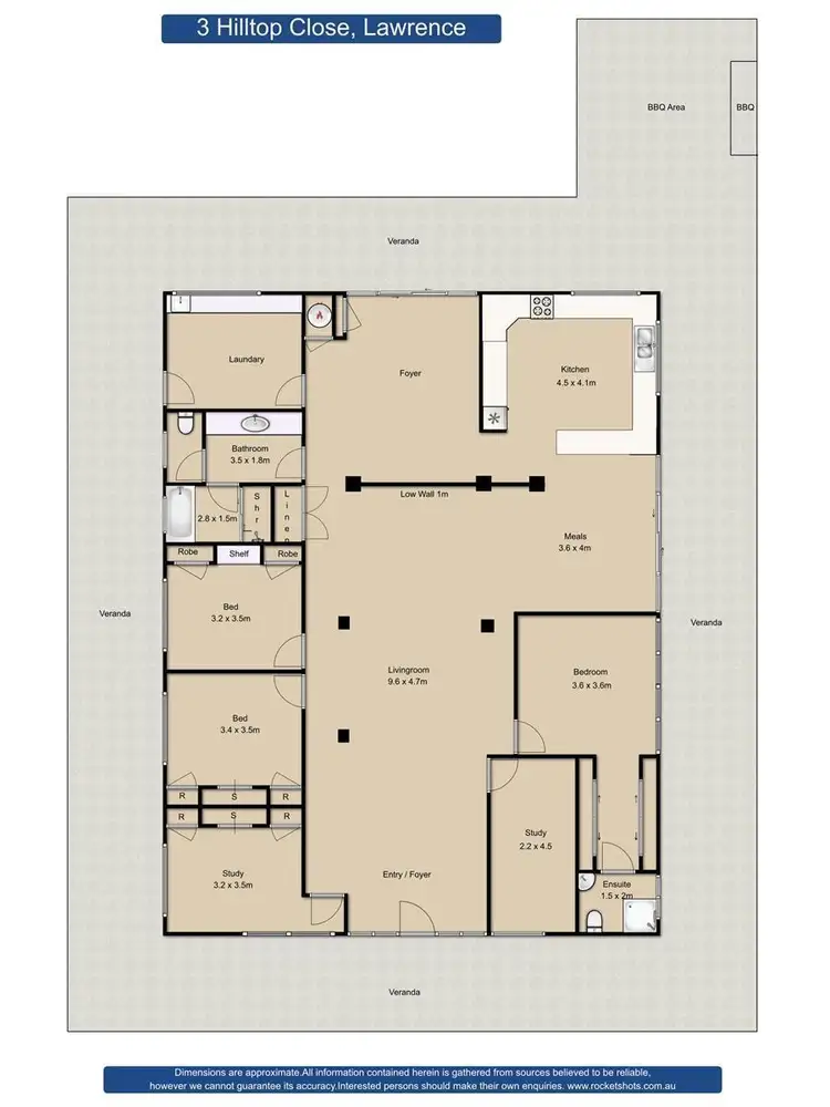 Floorplan of Homely rural property listing, 3 Hilltop Close, Lawrence NSW 2460