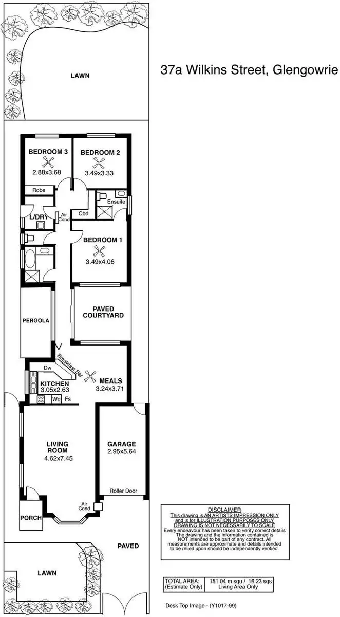 Floorplan of Homely semi-detached listing, 37A Wilkins Street, Glengowrie SA 5044