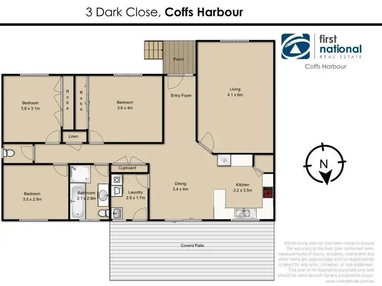 Floorplan of Homely house listing, 3 Dark Close, Coffs Harbour NSW 2450