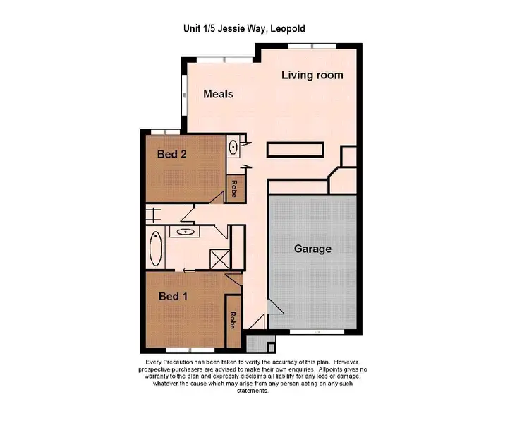 Floorplan of Homely unit listing, 1/5 Jessie Way, Leopold VIC 3224