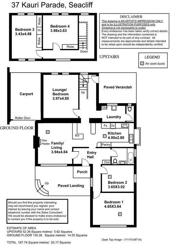Floorplan of Homely house listing, 37 Kauri Parade, Seacliff SA 5049