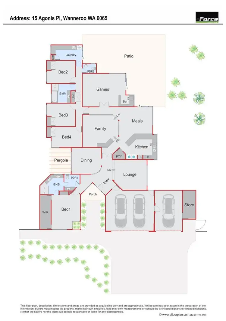 Floorplan of Homely house listing, 15 Agonis Place, Wanneroo WA 6065