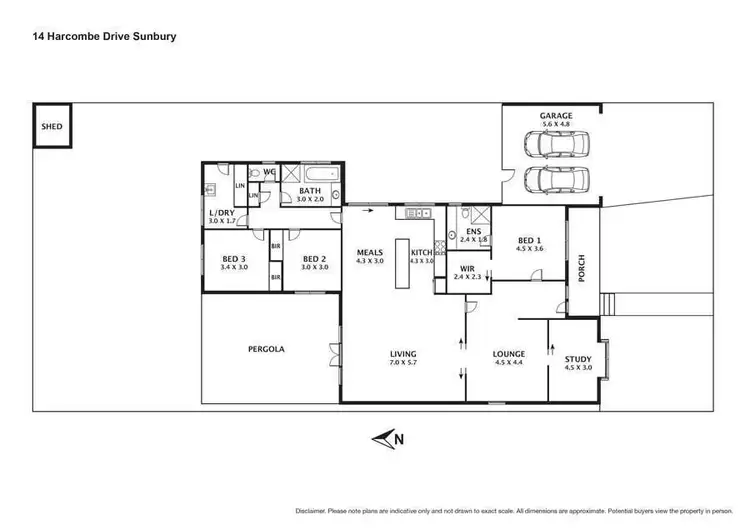 Floorplan of Homely house listing, 14 Harcombe Drive, Sunbury VIC 3429