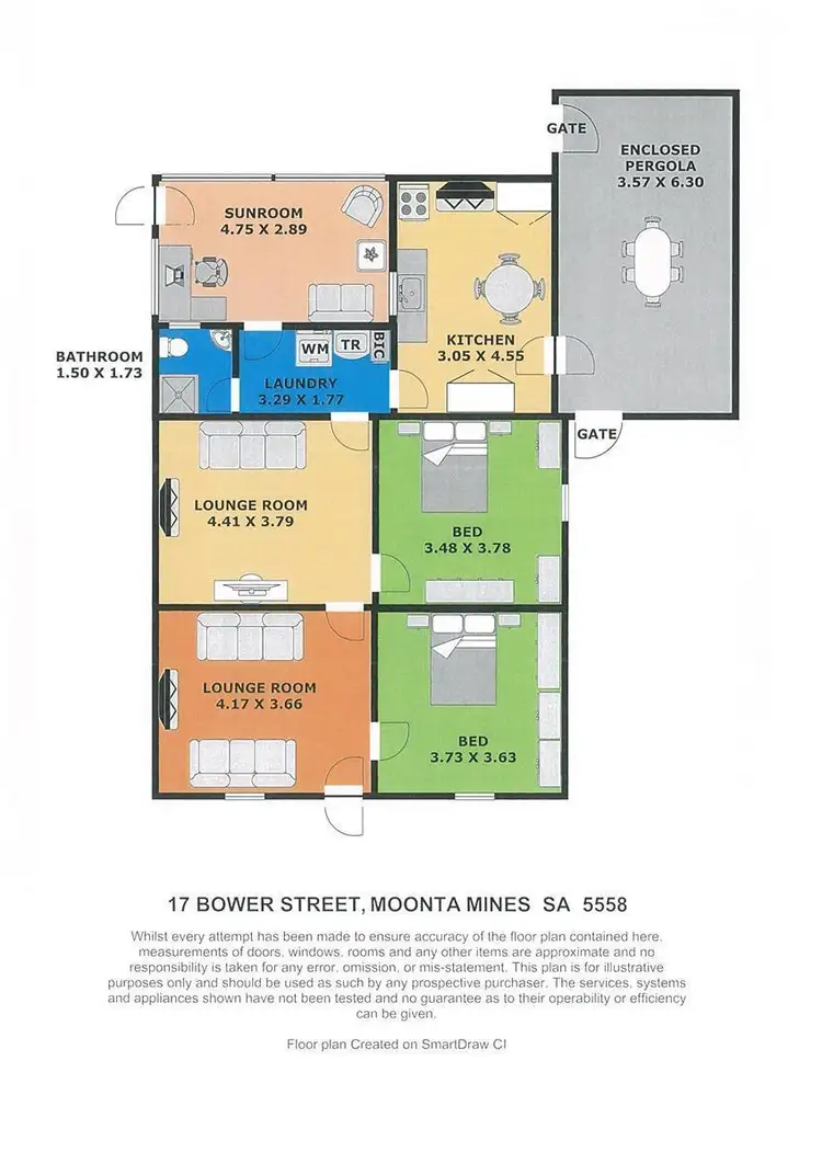 Floorplan of Homely house listing, 17 Bower Street, Moonta Mines SA 5558