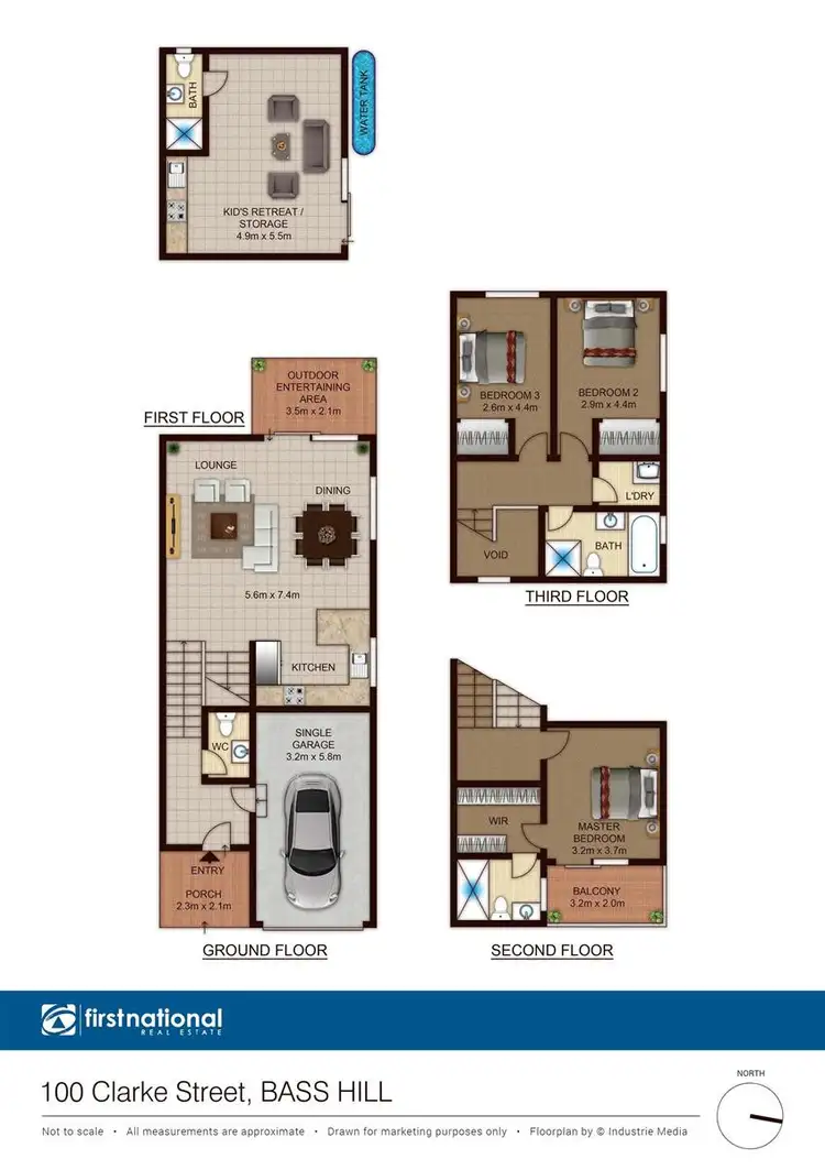 Floorplan of Homely semi-detached listing, 100 Clarke Street, Bass Hill NSW 2197