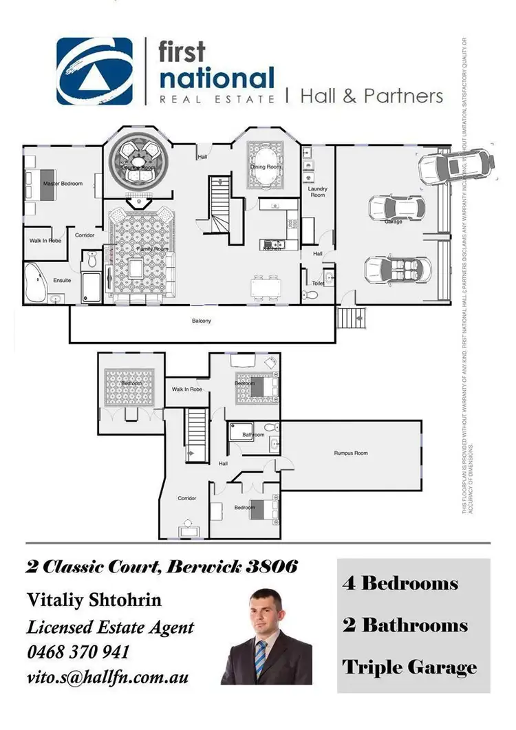 Floorplan of Homely house listing, 2 Classic Court, Berwick VIC 3806