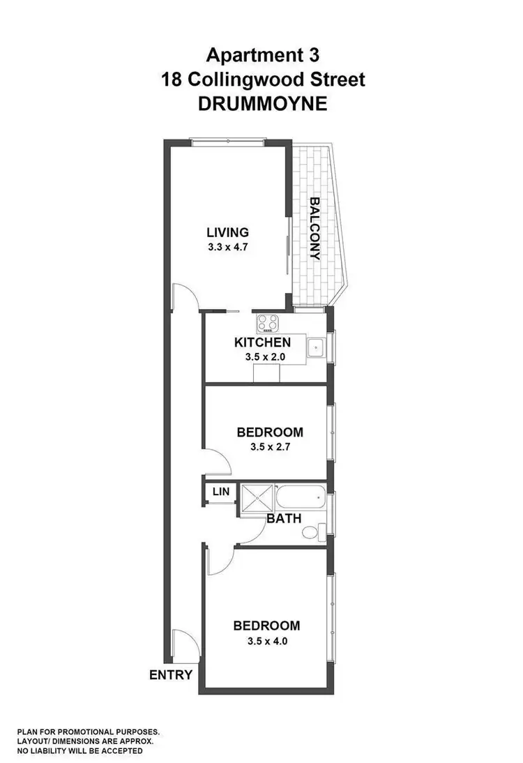 Floorplan of Homely apartment listing, 3/18 Collingwood Street, Drummoyne NSW 2047