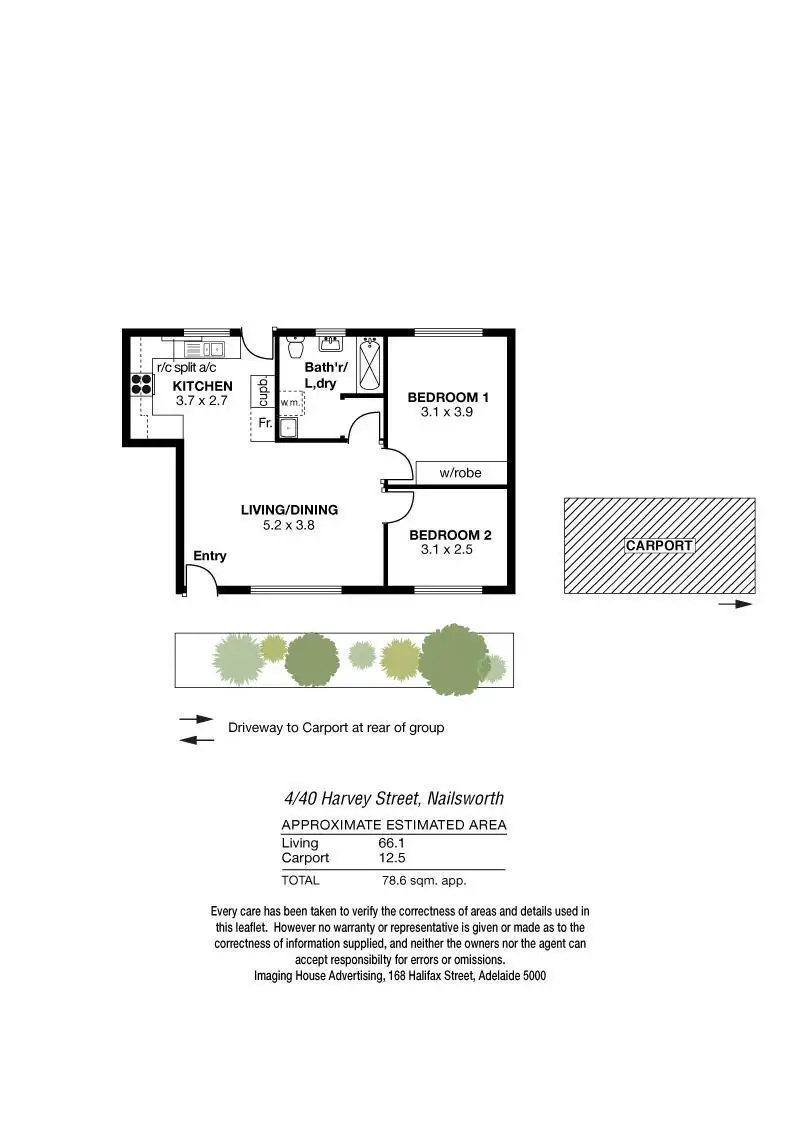 Floorplan of Homely studio listing, 4/40 Harvey Street, Nailsworth SA 5083