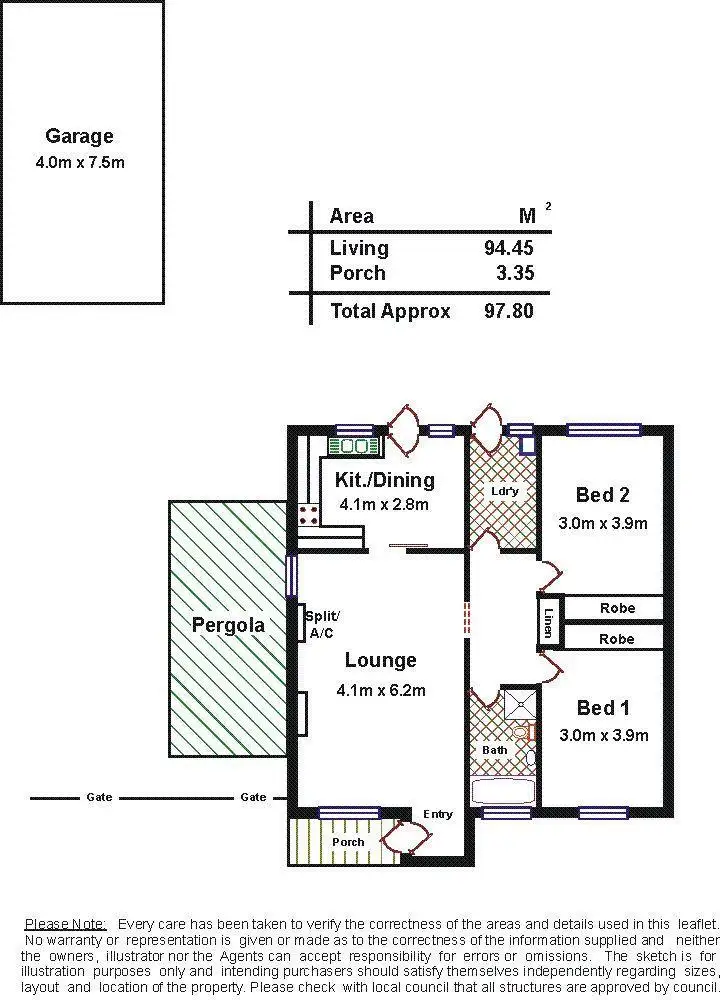 Floorplan of Homely house listing, 40 Verbena Drive, Parafield Gardens SA 5107