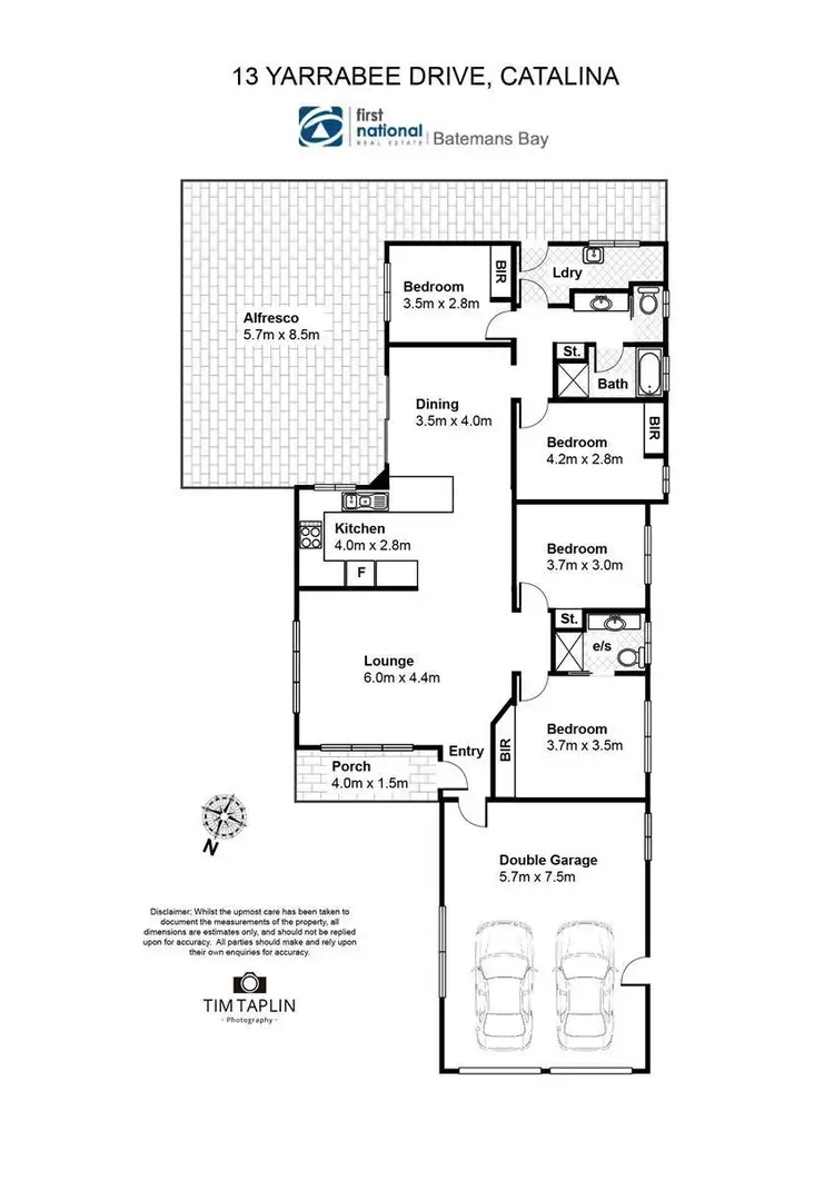 Floorplan of Homely house listing, 13 Yarrabee Drive, Catalina NSW 2536