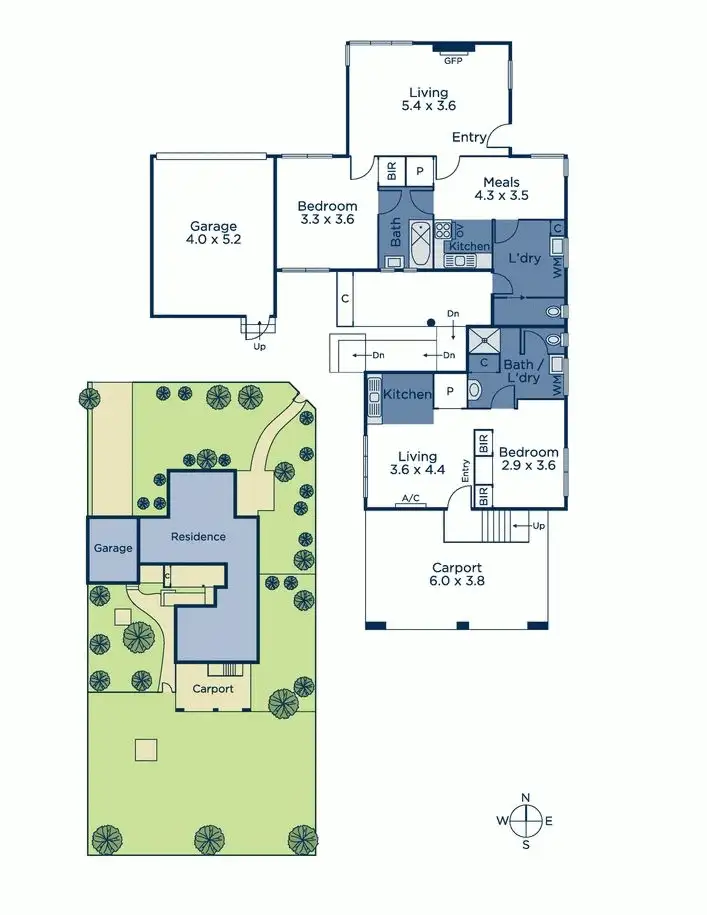 Floorplan of Homely unit listing, 1 & 2/6 Springfield Road, Blackburn VIC 3130