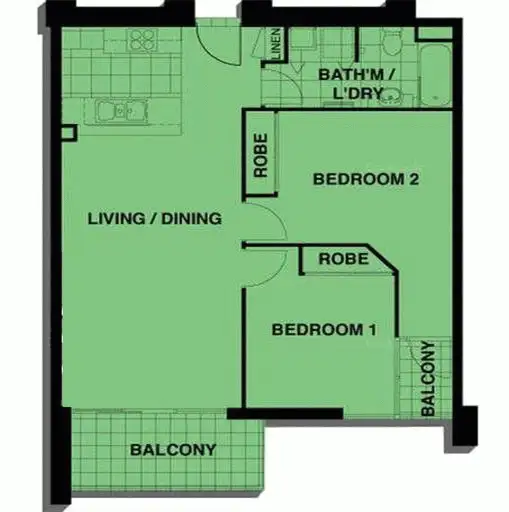 Floorplan of Homely apartment listing, 206/88 KAVANAGH STREET, Southbank VIC 3006
