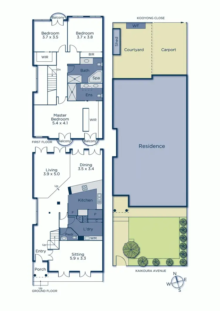 Floorplan of Homely townhouse listing, 35 Kaikoura Avenue, Hawthorn East VIC 3123