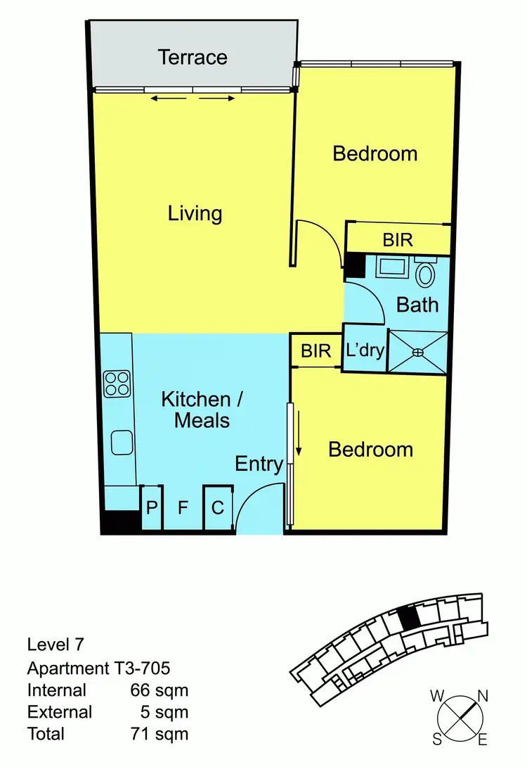 Floorplan of Homely unit listing, 705/770C Toorak Road, Glen Iris VIC 3146
