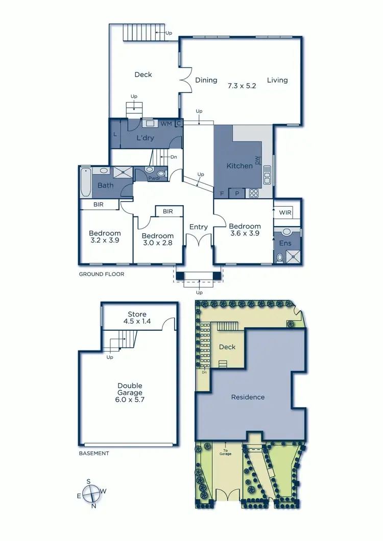 Floorplan of Homely townhouse listing, 1/52 Ferndale Road, Glen Iris VIC 3146