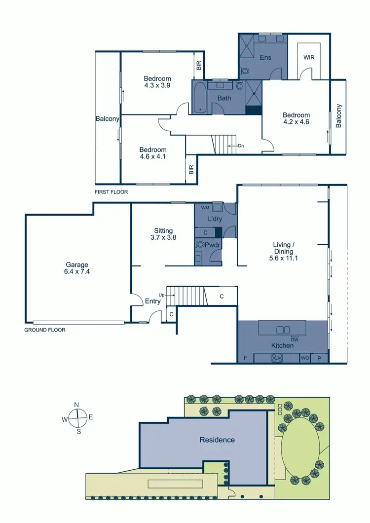 Floorplan of Homely townhouse listing, 2/1 Oberwyl Road, Camberwell VIC 3124