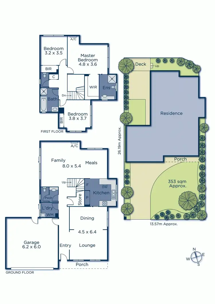 Floorplan of Homely townhouse listing, 17 Tyne Street, Camberwell VIC 3124