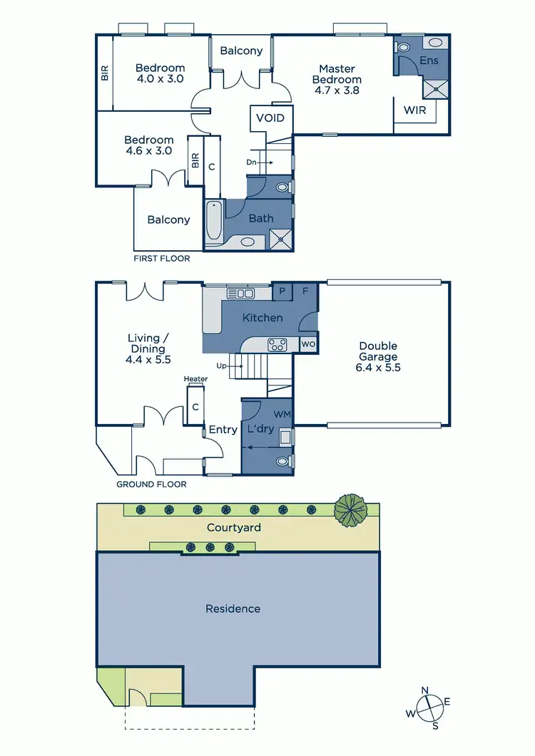 Floorplan of Homely townhouse listing, 3/44 Osborne Avenue, Glen Iris VIC 3146