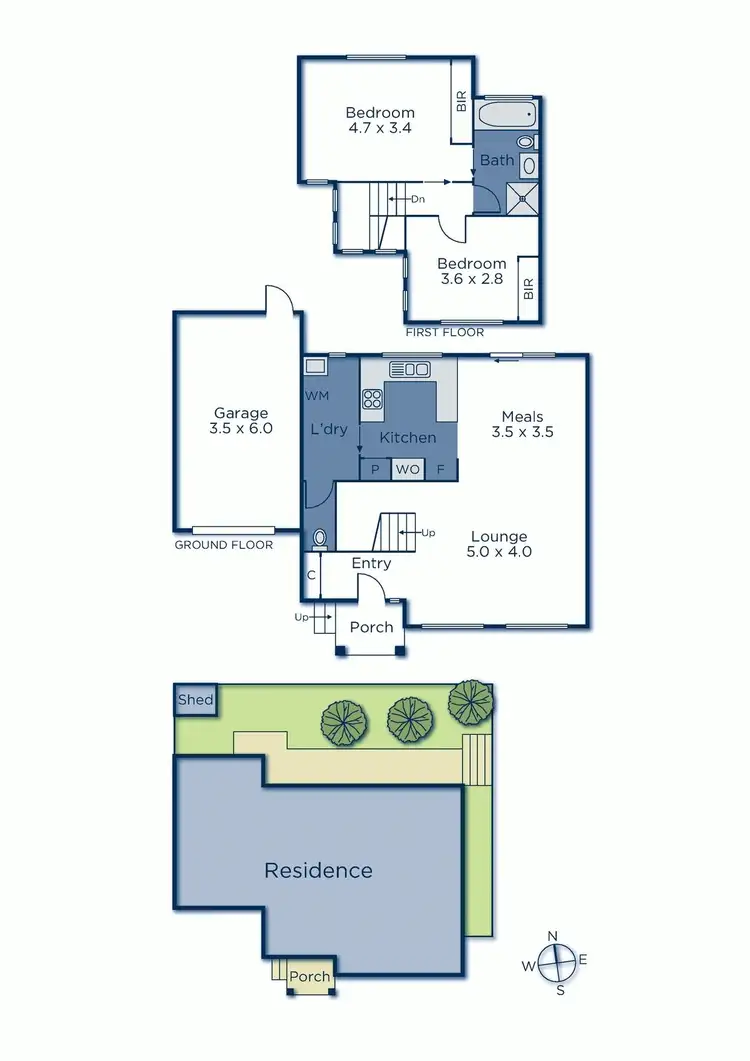 Floorplan of Homely townhouse listing, 2/277 Warrigal Road, Burwood VIC 3125