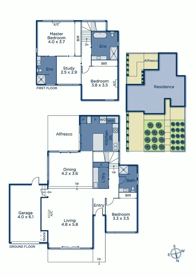 Floorplan of Homely townhouse listing, 1/8 Alder Street, Burwood VIC 3125