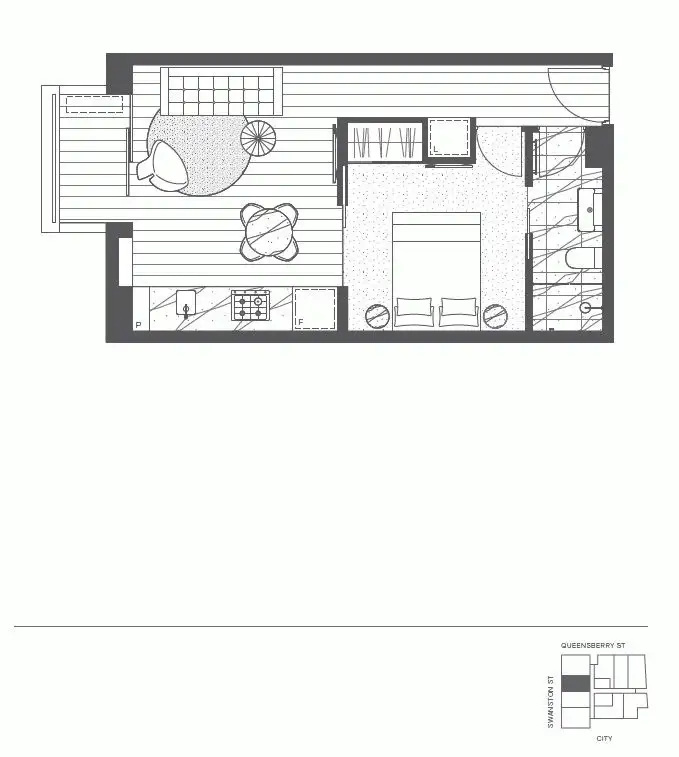 Floorplan of Homely apartment listing, 703/518 SWANSTON STREET, Carlton VIC 3053