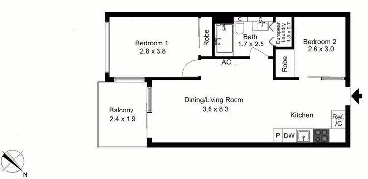 Floorplan of Homely apartment listing, 1106/470 ST KILDA ROAD, Melbourne VIC 3004