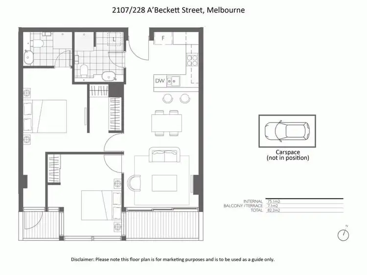 Floorplan of Homely apartment listing, 2107/228 A'BECKETT STREET, Melbourne VIC 3000