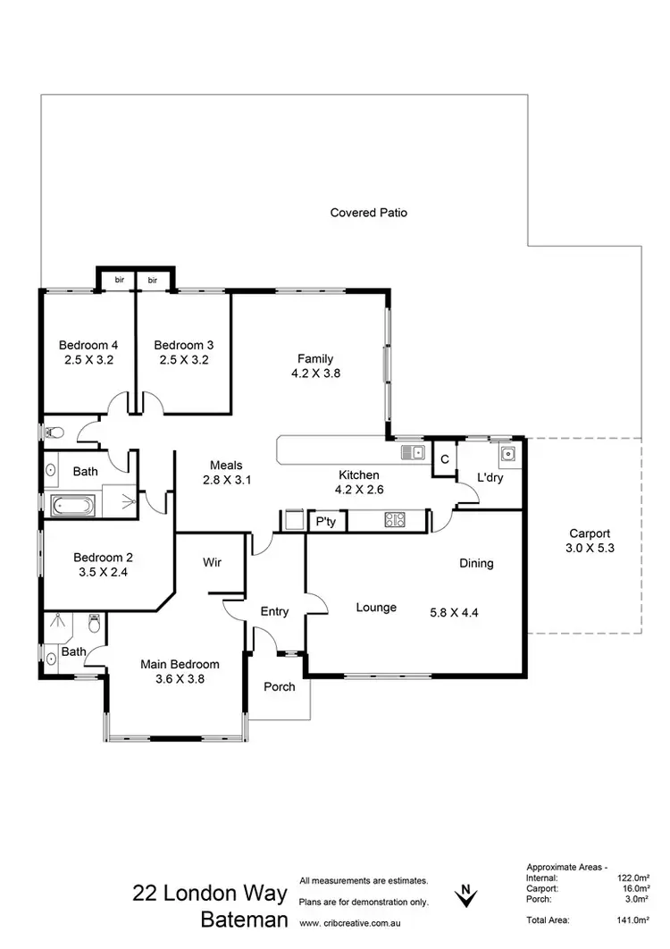 Floorplan of Homely house listing, 22 London Way, Bateman WA 6150