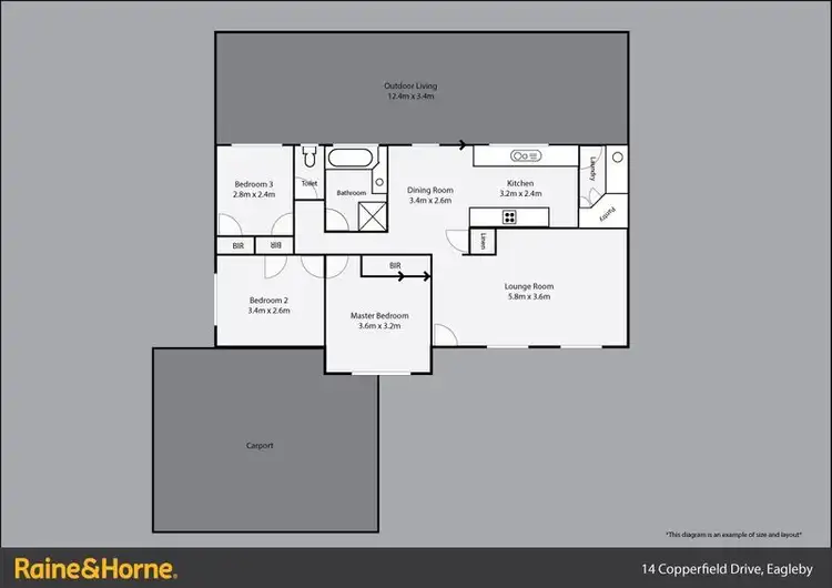 Floorplan of Homely house listing, 14 Copperfield Drive, Eagleby QLD 4207