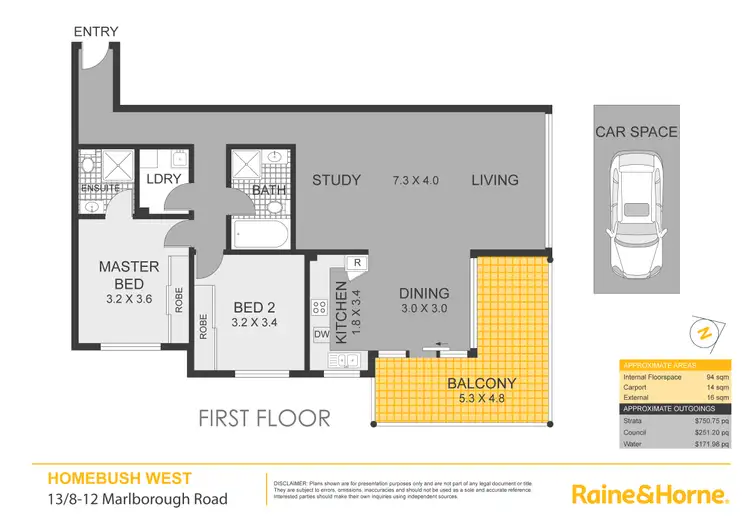 Floorplan of Homely apartment listing, 13/8-12 Marlborough Road, Homebush West NSW 2140