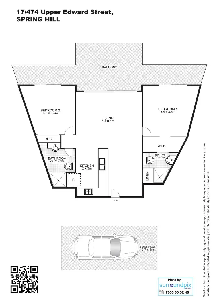 Floorplan of Homely unit listing, 17/474 Upper Edward Street, Spring Hill QLD 4000