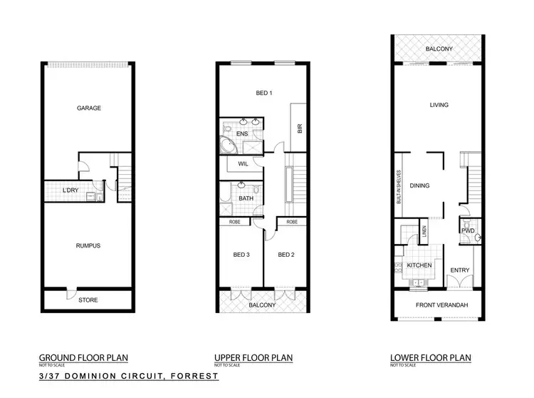 Floorplan of Homely townhouse listing, 3/37 Dominion Circuit, Forrest ACT 2603